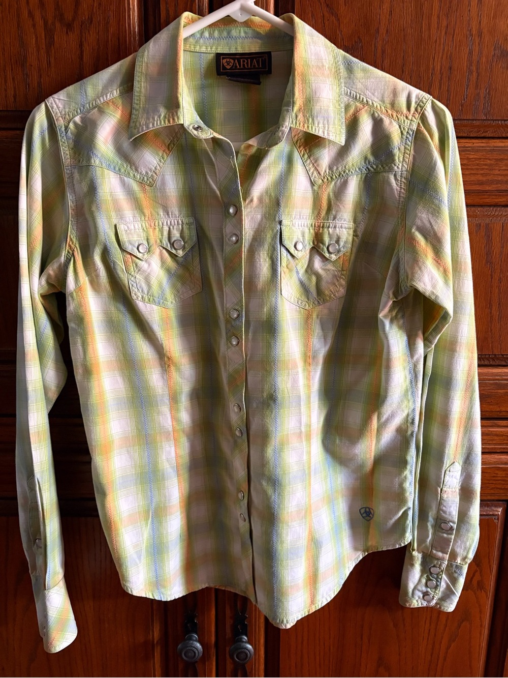Ariat Women's Pastel Plaid Button-Up Shirt - Light Green